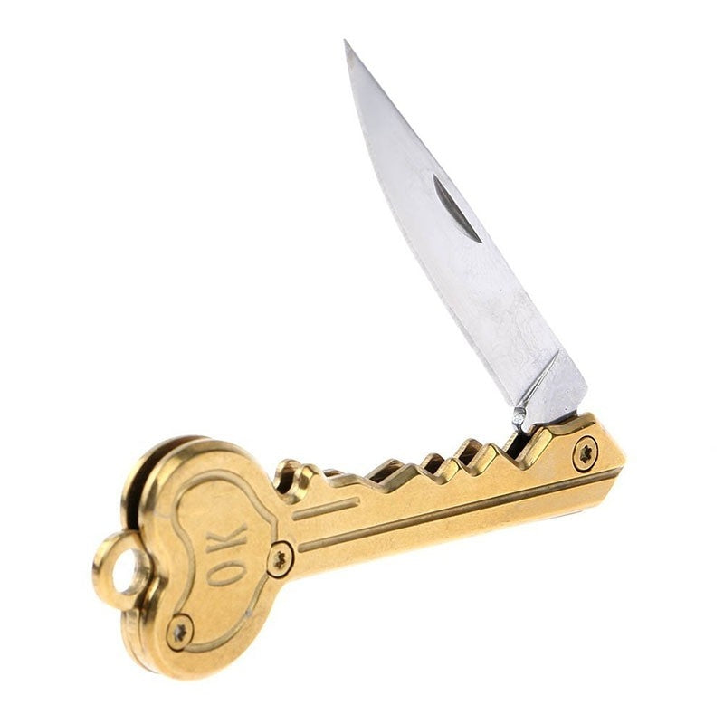 Mini-Key-Knife-Camp-Outdoor-Keyring-Ring-Keychain-Fold-Self-Defense-Security-Multi-Tool(Gold)
