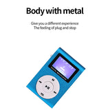 Mini-Lavalier-Metal-MP3-Music-Player-with-Screen,-Style:-with-Earphone+Cable(Black)