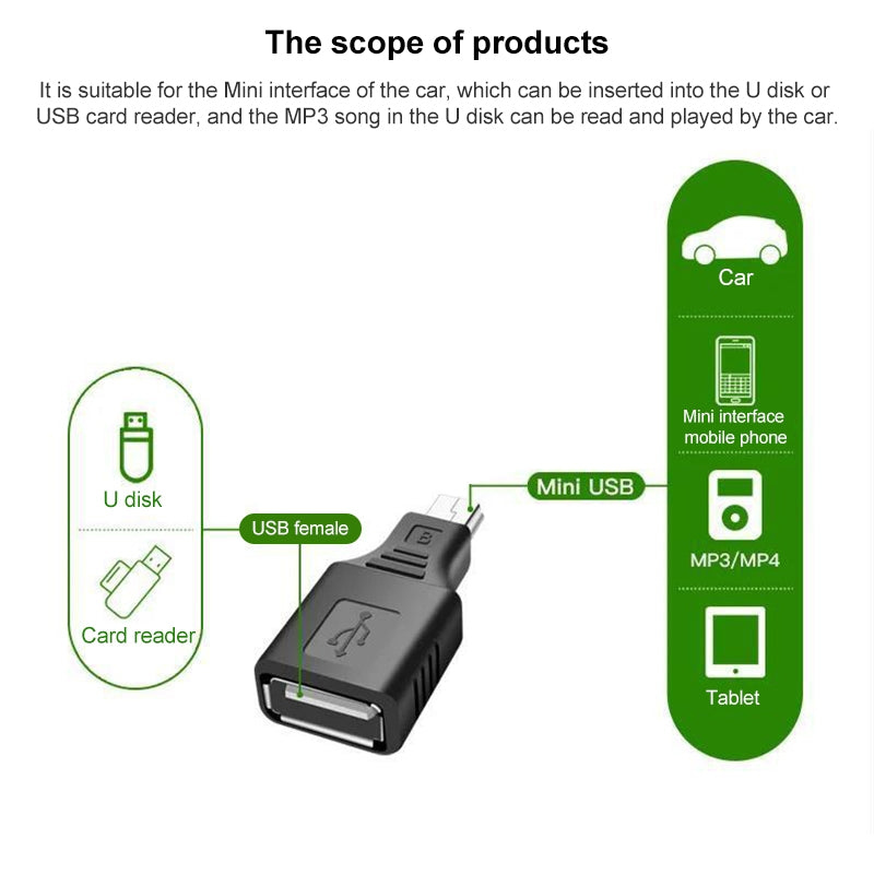 Mini-USB-Male-to-USB-2.0-Female-Adapter-with-OTG-Function(Black)