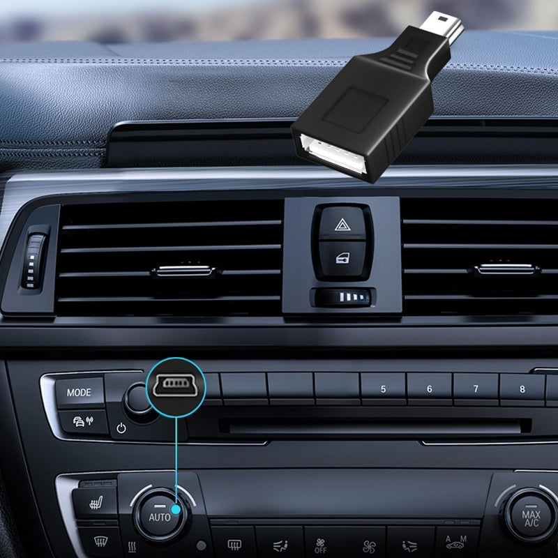 Mini-USB-Male-to-USB-2.0-Female-Adapter-with-OTG-Function(Black)