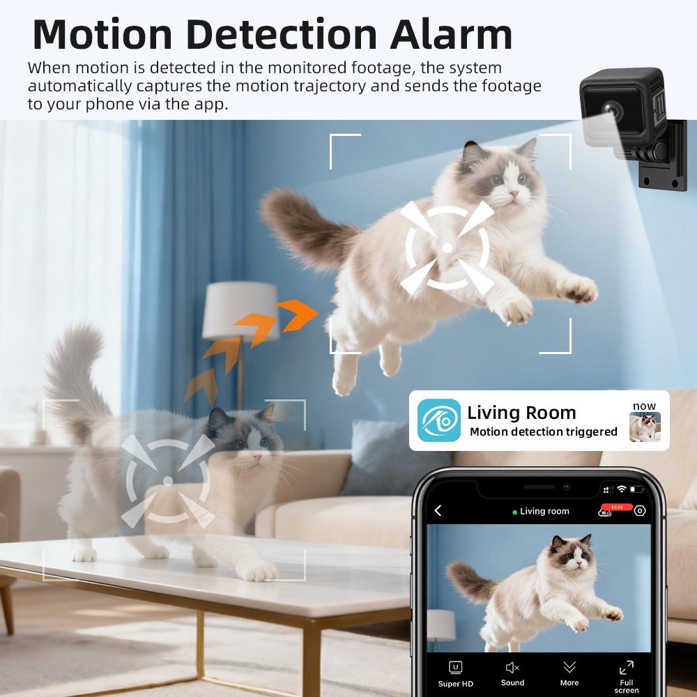 Mini-Wireless-Battery-Powered-Security-Camera,-Black