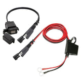 Motorcycle-5V-2.1A-Waterproof-USB-Charger-Kit-SAE-to-USB-Adapter,-with-Extension-Harness