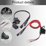 Motorcycle-5V-2.1A-Waterproof-USB-Charger-Kit-SAE-to-USB-Adapter,-with-Extension-Harness