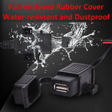 Motorcycle-5V-2.1A-Waterproof-USB-Charger-Kit-SAE-to-USB-Adapter,-with-Extension-Harness