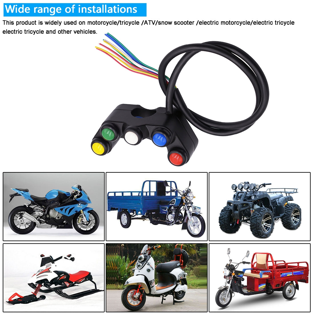 Motorcycle-Headlight-Auxiliary-Light-Horn-Switches-Aluminum-Alloy-Five-position-Faucet-Switches-with-Light