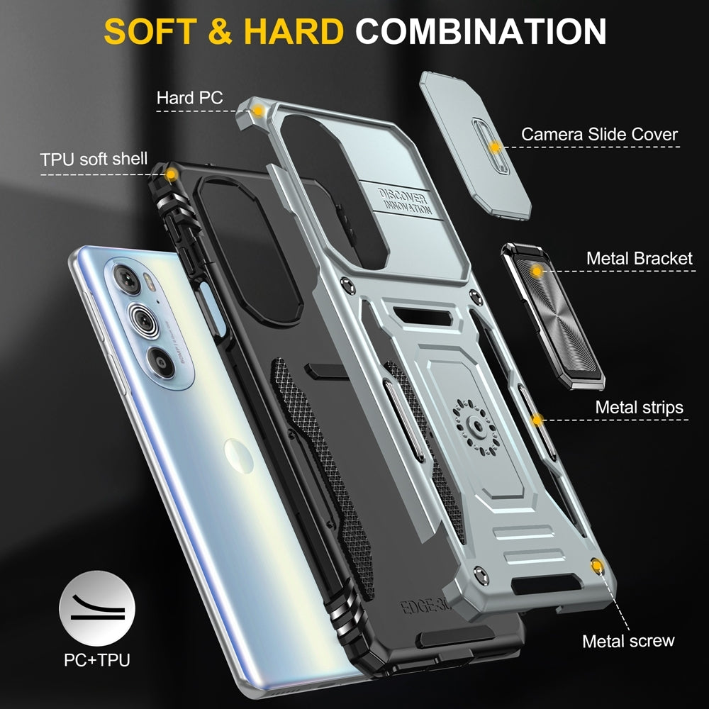 Motorola-Edge-30-Pro-Armor-PC-+-TPU-Camera-Shield-Phone-Case(Grey)