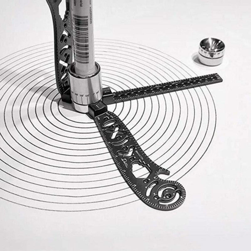 Multi-functional-Drawing-Ruler-Creative-Drawing-Tool-Magnetic-Compass-Ruler(Black)