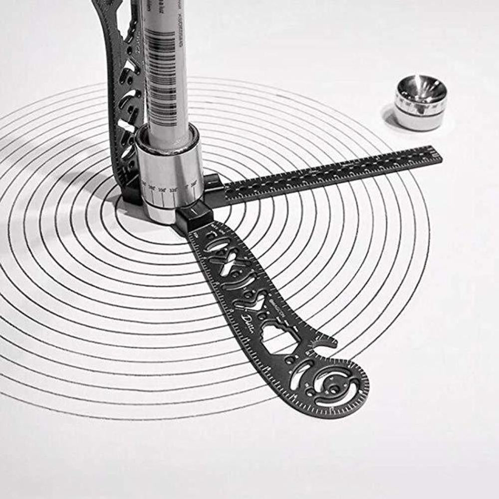 Multi-functional-Drawing-Ruler-Creative-Drawing-Tool-Magnetic-Compass-Ruler(Black)
