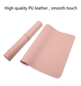 Multifunction-Business-PU-Leather-Mouse-Pad-Keyboard-Pad-Table-Mat-Computer-Desk-Mat,-Size:-60-x-30cm(Pink)