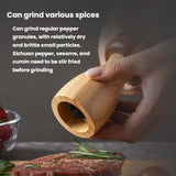 Mushroom-Shaped-Pepper-Grinder-Wooden-Kitchen-Grinding-Tool,-Spec:-Double+Base