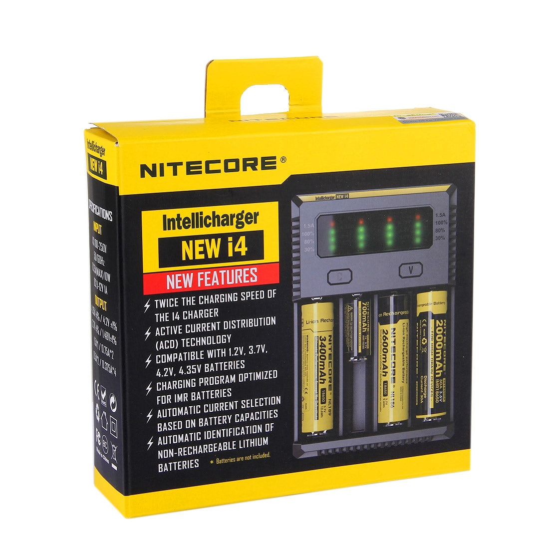 NEW-i4-Intelligent-Digi-Smart-Charger-with-LED-Indicator-for-14500,-16340-(RCR123),-18650,-22650,-26650,-Ni-MH-and-Ni-Cd-(AA,-AAA)-Battery
