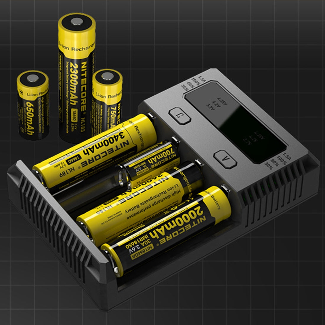 NEW-i4-Intelligent-Digi-Smart-Charger-with-LED-Indicator-for-14500,-16340-(RCR123),-18650,-22650,-26650,-Ni-MH-and-Ni-Cd-(AA,-AAA)-Battery