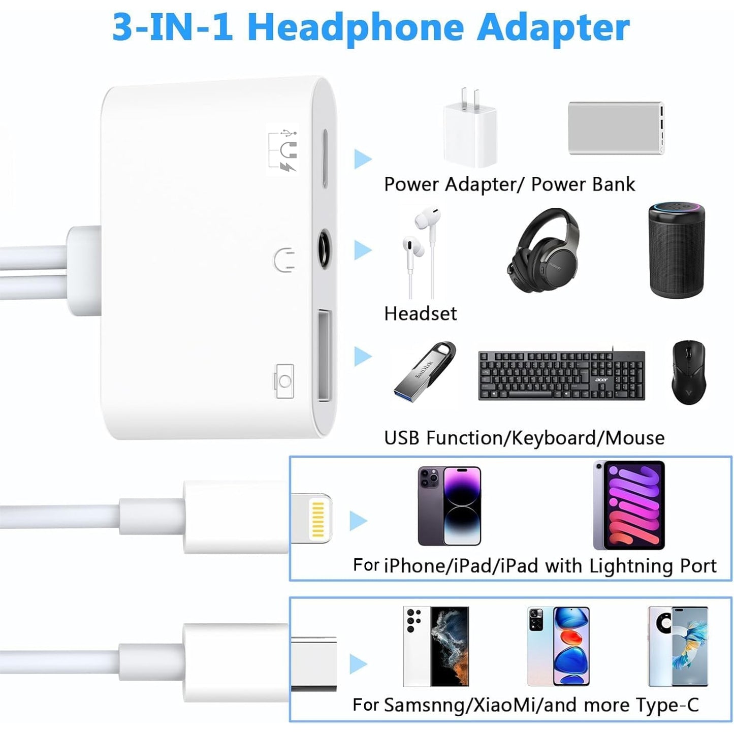 NK-109Pro-USB-C/Type-C+8-Pin-to-USB+3.5mm+USB-C/Type-C-Multifunctional-Audio-Adapter