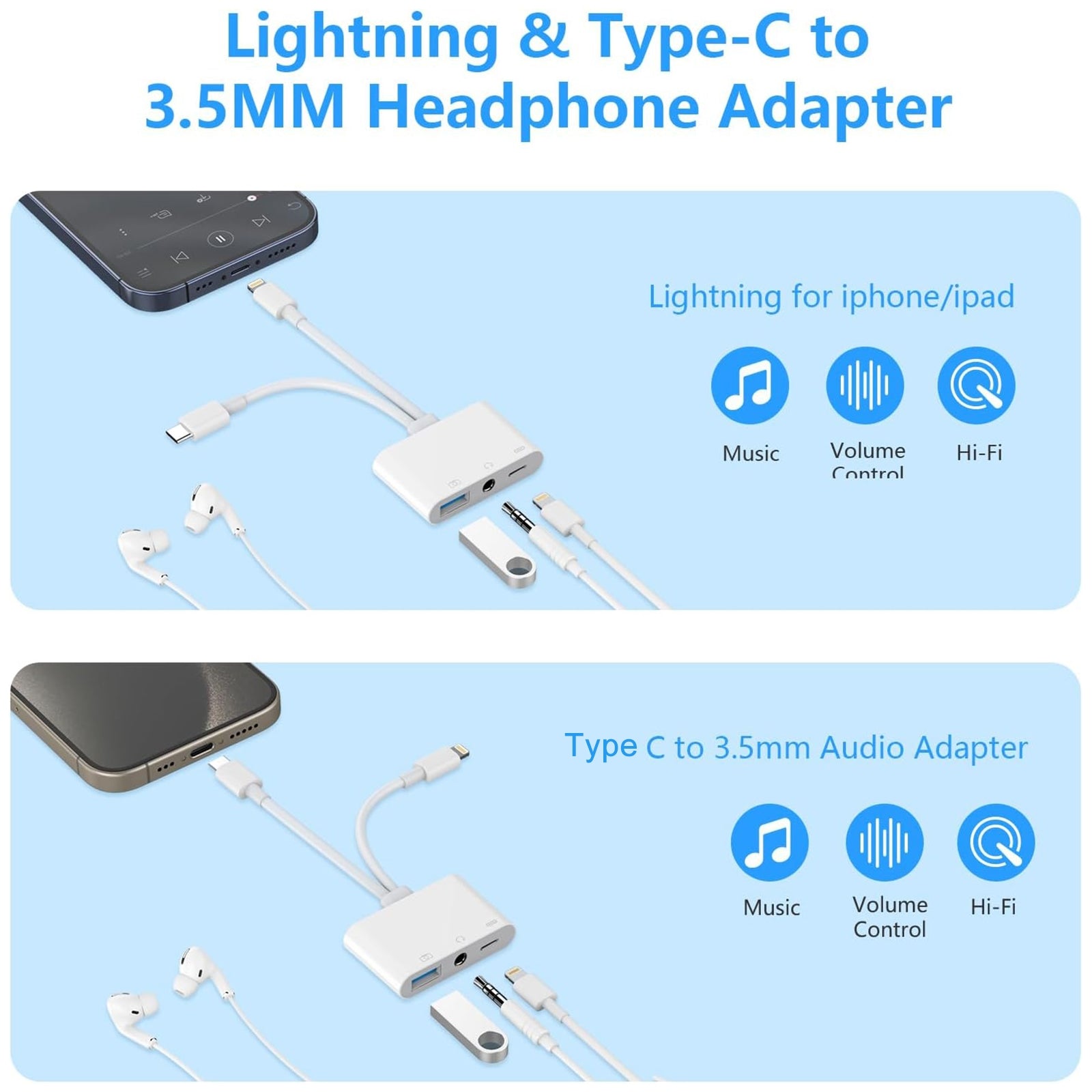 NK-109Pro-USB-C/Type-C+8-Pin-to-USB+3.5mm+USB-C/Type-C-Multifunctional-Audio-Adapter