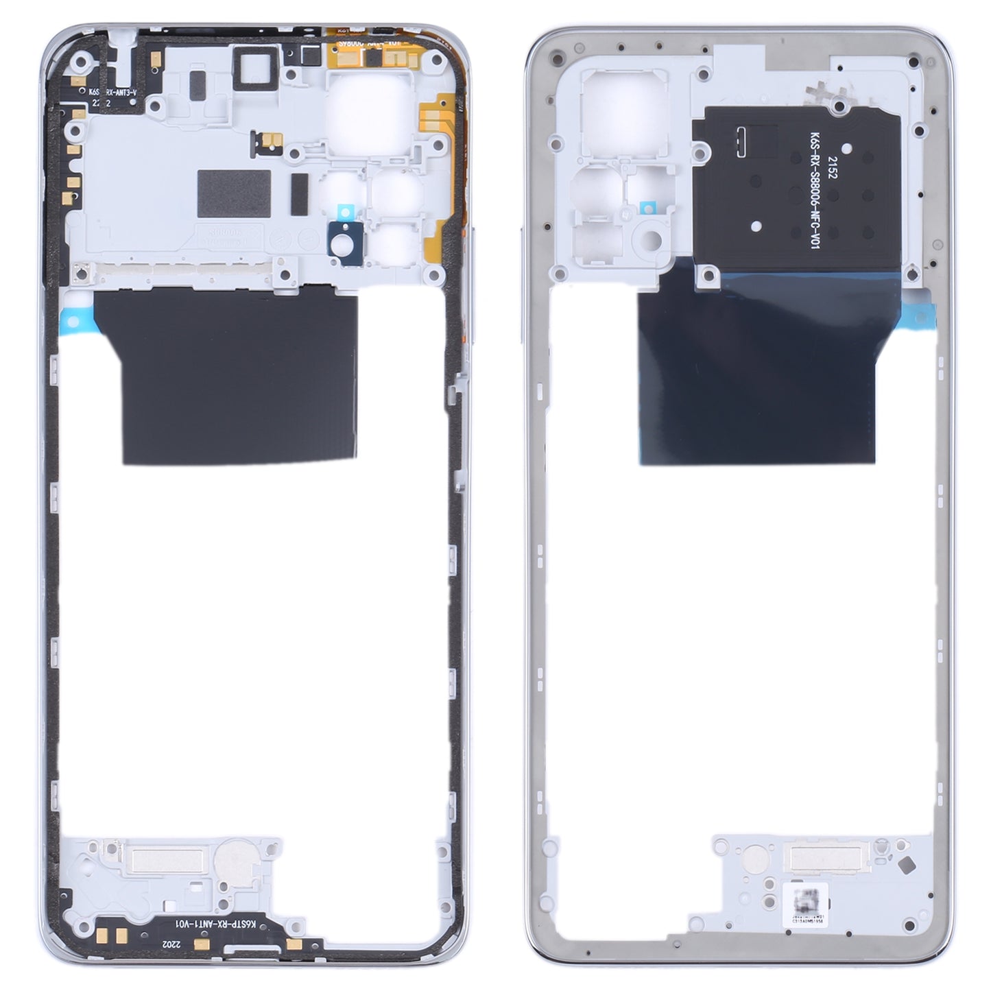Original-Middle-Frame-Bezel-Plate-for-Xiaomi-Redmi-Note-11-Pro-4G-2201116TG-2201116TI(Silver)