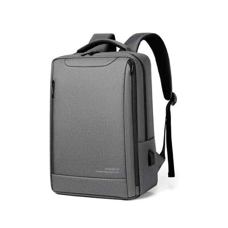 OUMANTU-2106-1-Lightweight-Business-Laptop-Backpack-Large-Capacity-USB-Charging-Daypack-For-Work,-Travel,-Gym(Gray)