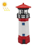 Outdoor-Garden-Decoration-Solar-Lighthouse-Resin-LED-Revolving-Light(Red-White)