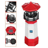 Outdoor-Garden-Decoration-Solar-Lighthouse-Resin-LED-Revolving-Light(Red-White)