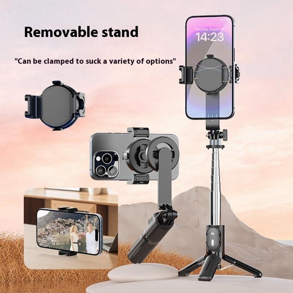 P08Y-Pro-F2-Portable-Travel-Selfie-Stick-Tripod-Mini-MagSafe-Phone-Stand-with-Remote-Control-and-Fill-Lights(Black)