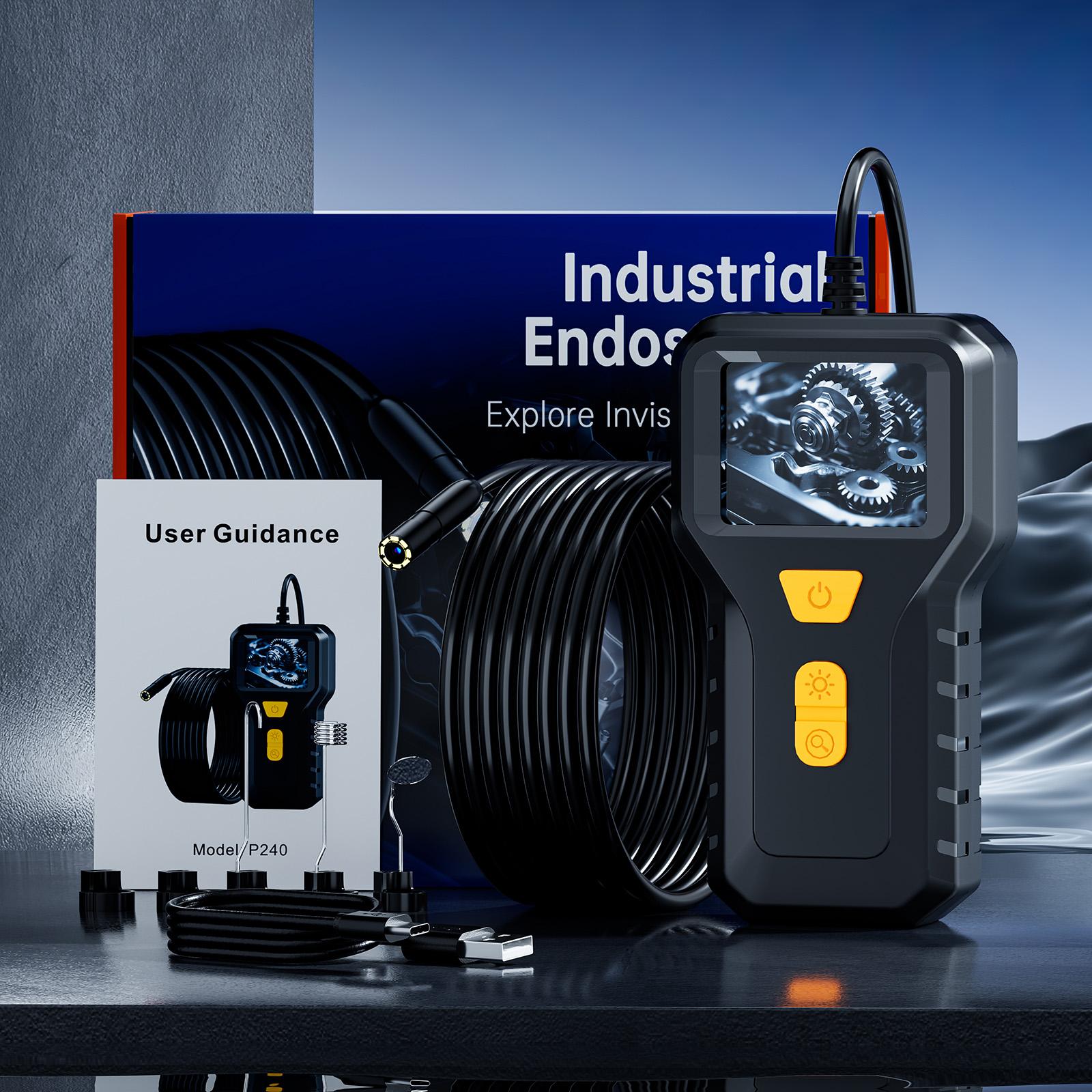 P240-2-inch-HD-Screen-Industrial-Endoscope,-Model:8mm-Single-Lens-/-2m