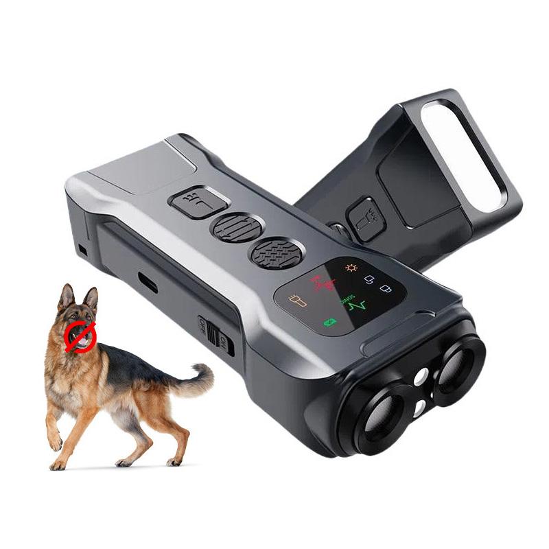 P9-Dual-Head-Ultrasonic-Dog-Deterrent-Rechargeable-Anti-Bark-Device-with-Color-Screen,-LED-Tail-Light(Black)