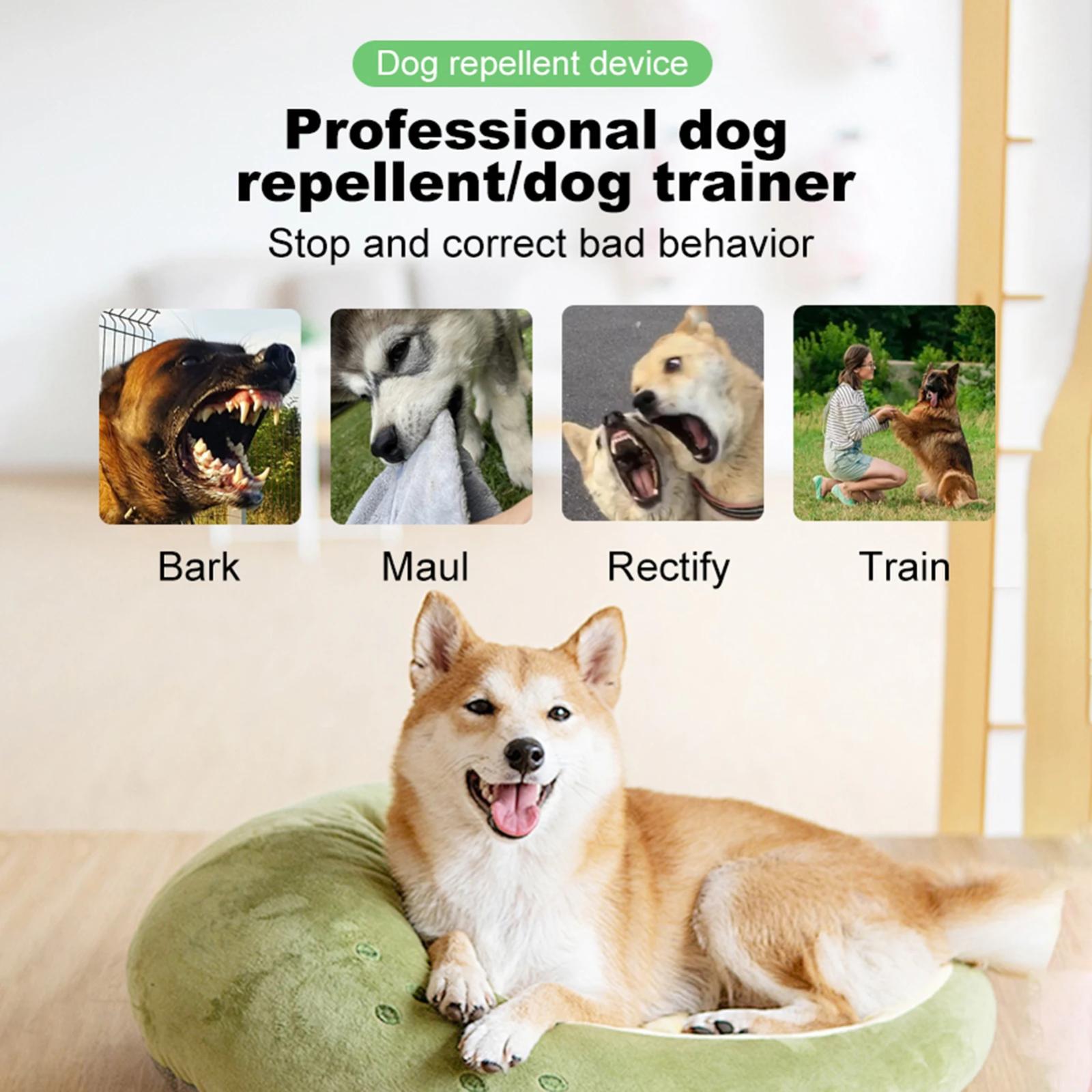 P9-Dual-Head-Ultrasonic-Dog-Deterrent-Rechargeable-Anti-Bark-Device-with-Color-Screen,-LED-Tail-Light(Black)