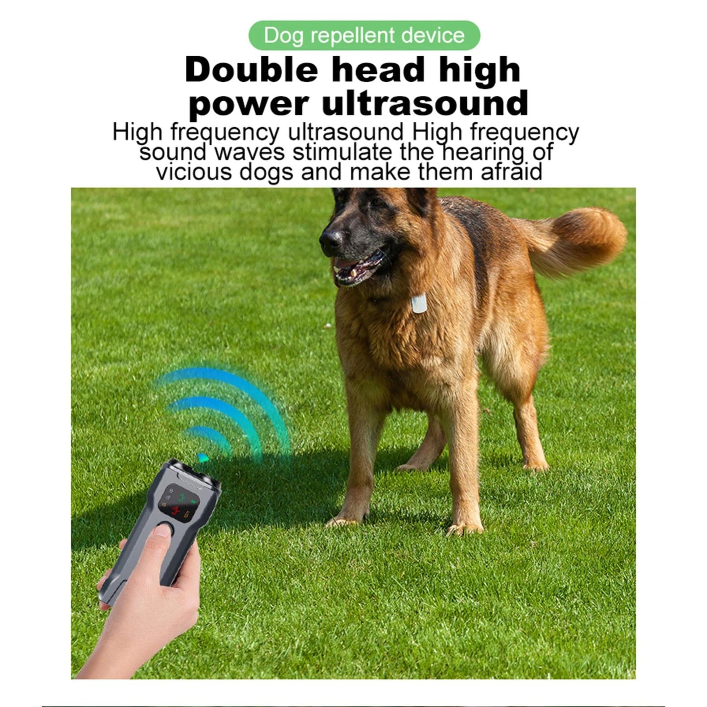 P9-Dual-Head-Ultrasonic-Dog-Deterrent-Rechargeable-Anti-Bark-Device-with-Color-Screen,-LED-Tail-Light(Black)