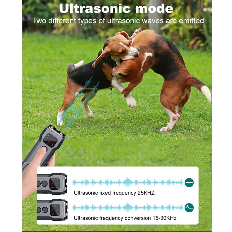 P9-Dual-Head-Ultrasonic-Dog-Deterrent-Rechargeable-Anti-Bark-Device-with-Color-Screen,-LED-Tail-Light(Black)