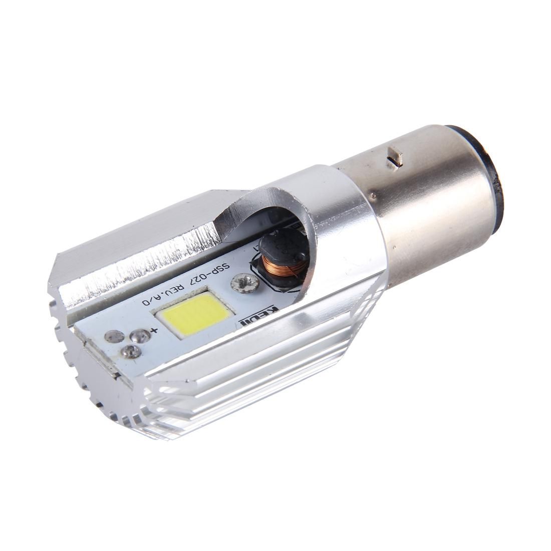 BA20D 5W 400lm 6000K COB LEDs Motorcycle Headlight Lamp, DC 9-80V (White Light)