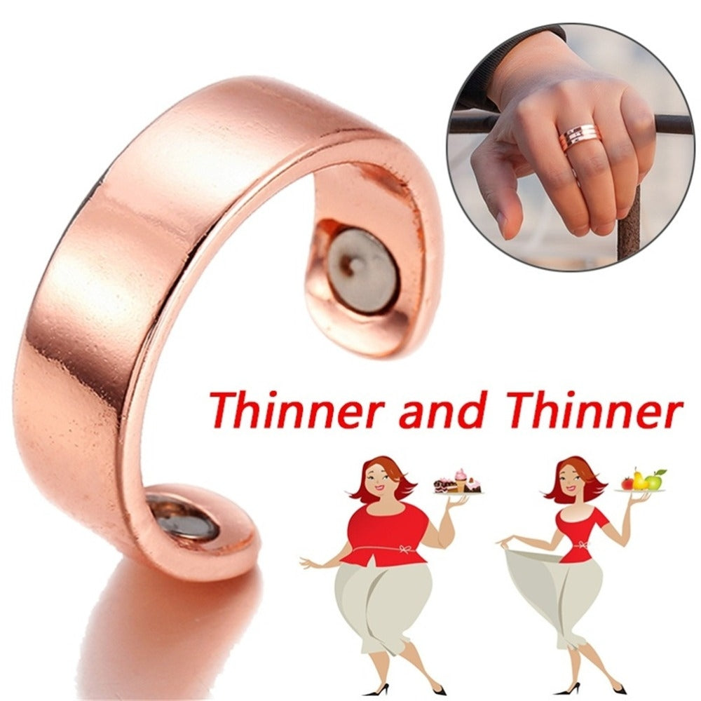 Personality-Ring-Magnetic-Health-Ring-Creative-Jewelry-Open-Ring(Glossy-rose-gold)