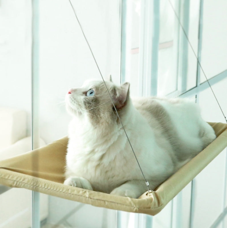 Pets-Suction-Cup-Cat-Hammock-Window-Hanging-Hammock(Khaki)