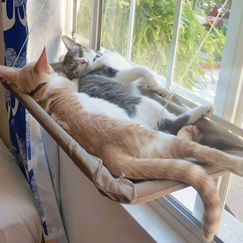 Pets-Suction-Cup-Cat-Hammock-Window-Hanging-Hammock(Khaki)