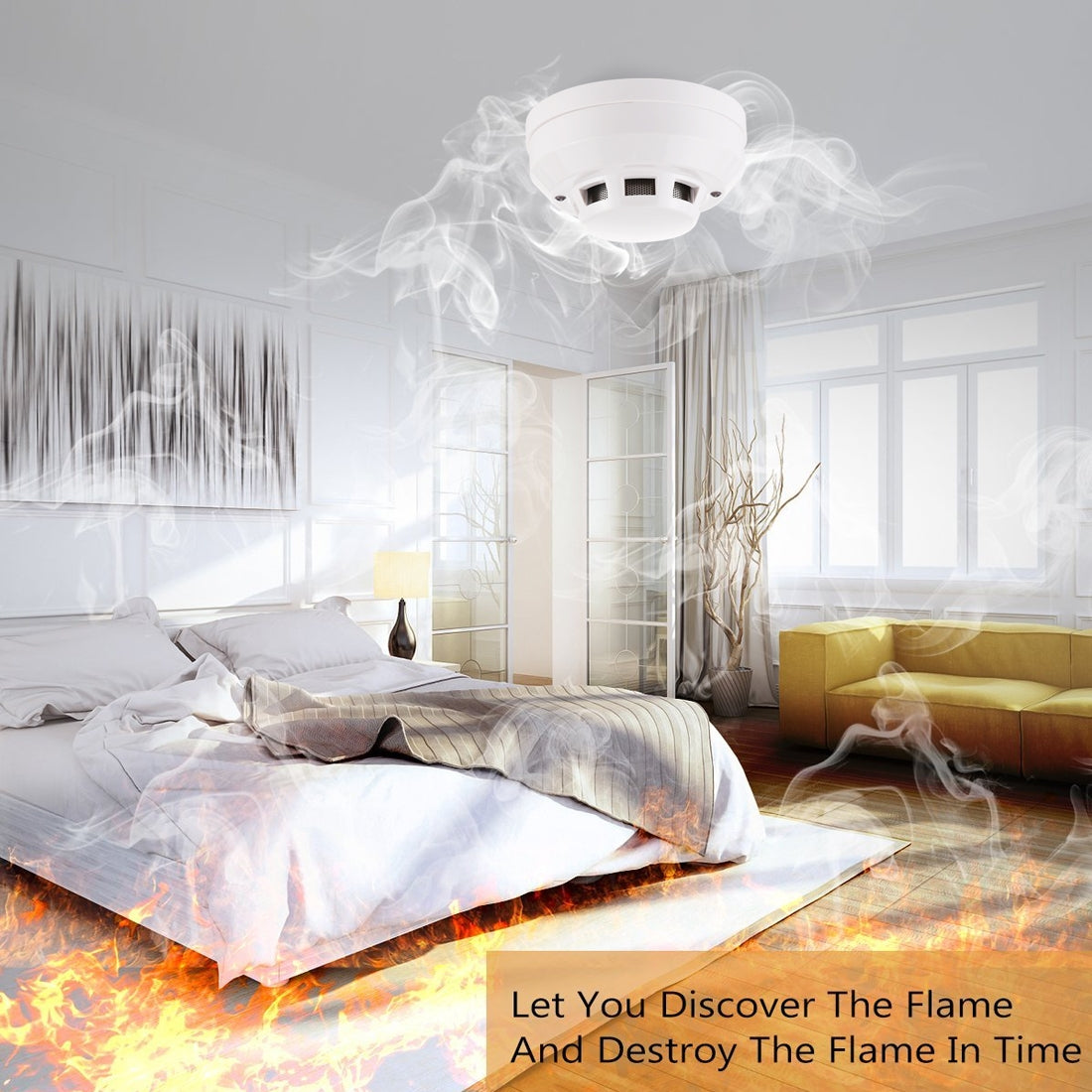 Photoelectric-Smoke-Detector-with-Red-LED-Indicator(White)