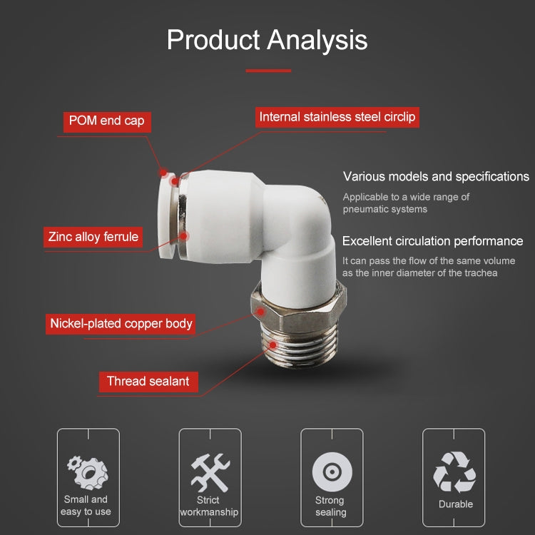 PL6-02-LAIZE-2pcs-PL-Elbow-Pneumatic-Quick-Fitting-Connector