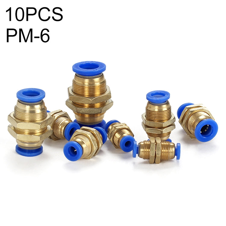 PM-6-LAIZE-10pcs-PM-Bulkhead-Straight-Pneumatic-Quick-Connector