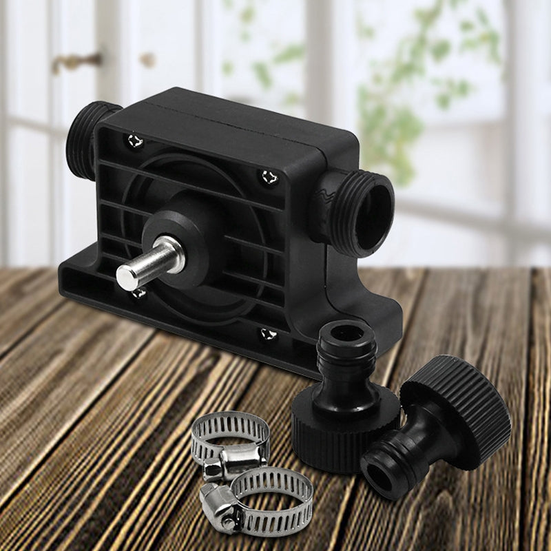 Portable-Mini-Water-Pump-Electric-Drill-Driven-High-Flow-Oil-Pump,-Standard-With-Two-Connectors(Black)