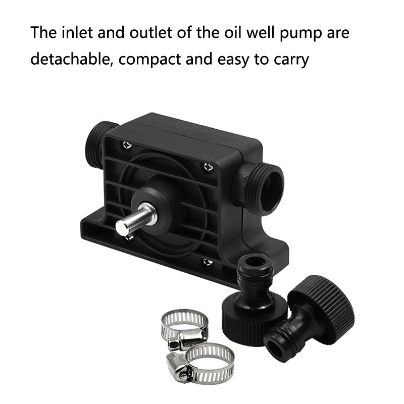 Portable-Mini-Water-Pump-Electric-Drill-Driven-High-Flow-Oil-Pump,-Standard-With-Two-Connectors(Black)