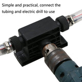 Portable-Mini-Water-Pump-Electric-Drill-Driven-High-Flow-Oil-Pump,-Standard-With-Two-Connectors(Black)