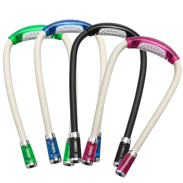 Portable-U-shaped-LED-Flexible-Handsfree-Hug-Neck-Reading-Book-Lamp-Torch(Pink)