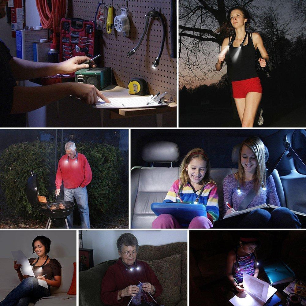 Portable-U-shaped-LED-Flexible-Handsfree-Hug-Neck-Reading-Book-Lamp-Torch(Pink)