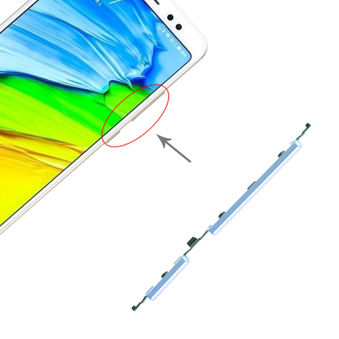 Power-Button-and-Volume-Control-Button-for-Xiaomi-Redmi-Note-5-/-Redmi-Note-5-Pro(Blue)