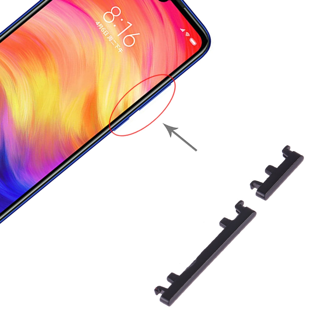 Power-Button-and-Volume-Control-Button-for-Xiaomi-Redmi-Note-7-Pro-/-Redmi-Note-7(Black)