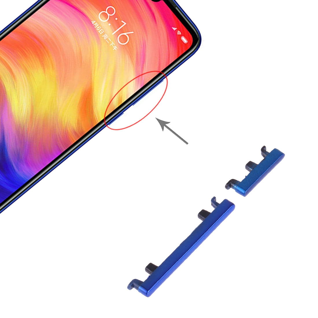 Power-Button-and-Volume-Control-Button-for-Xiaomi-Redmi-Note-7-Pro-/-Redmi-Note-7(Blue)