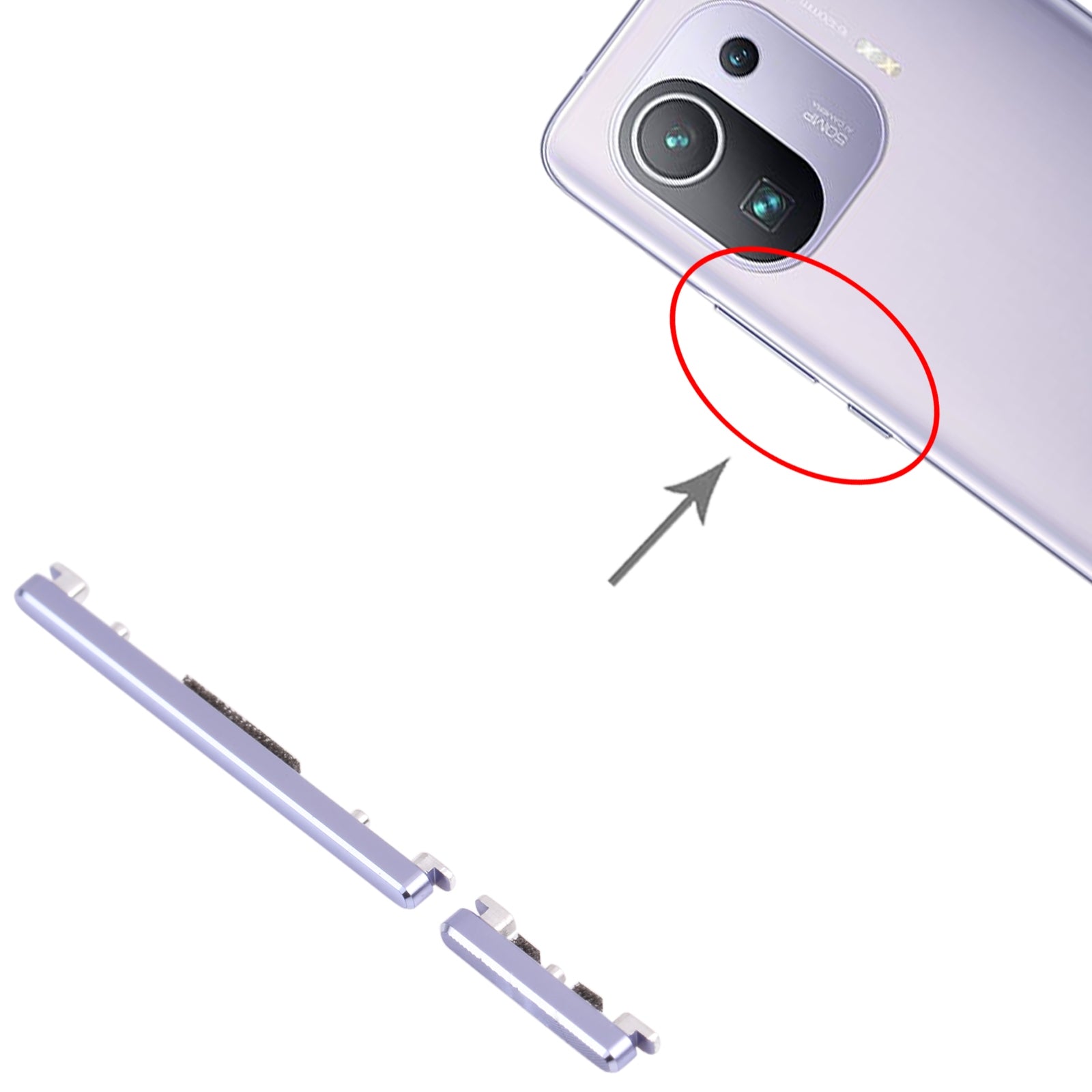 Power-Button-and-Volume-Control-Button-for-Xiaomi-Mi-11-Pro-M2102k1AC-(Purple)