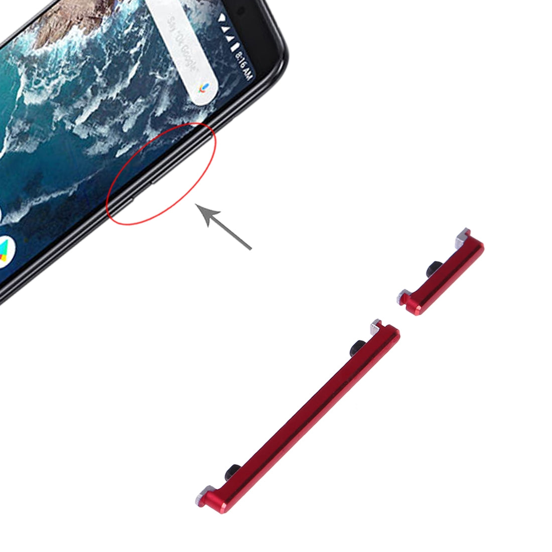 Power-Button-and-Volume-Control-Button-for-Xiaomi-Mi-6X-/-A2(Red)