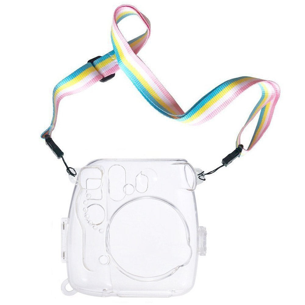 Protective-Crystal-Shell-Case-with-Strap-for-FUJIFILM-instax-mini-9-/-mini-8+-/-mini-8(Transparent)