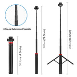 PULUZ-2m-8-section-Aluminum-Alloy-Broadcast-Fill-Light-Bracket-Telescopic-Tripod-(Black)