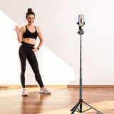 PULUZ-2m-8-section-Aluminum-Alloy-Broadcast-Fill-Light-Bracket-Telescopic-Tripod-(Black)