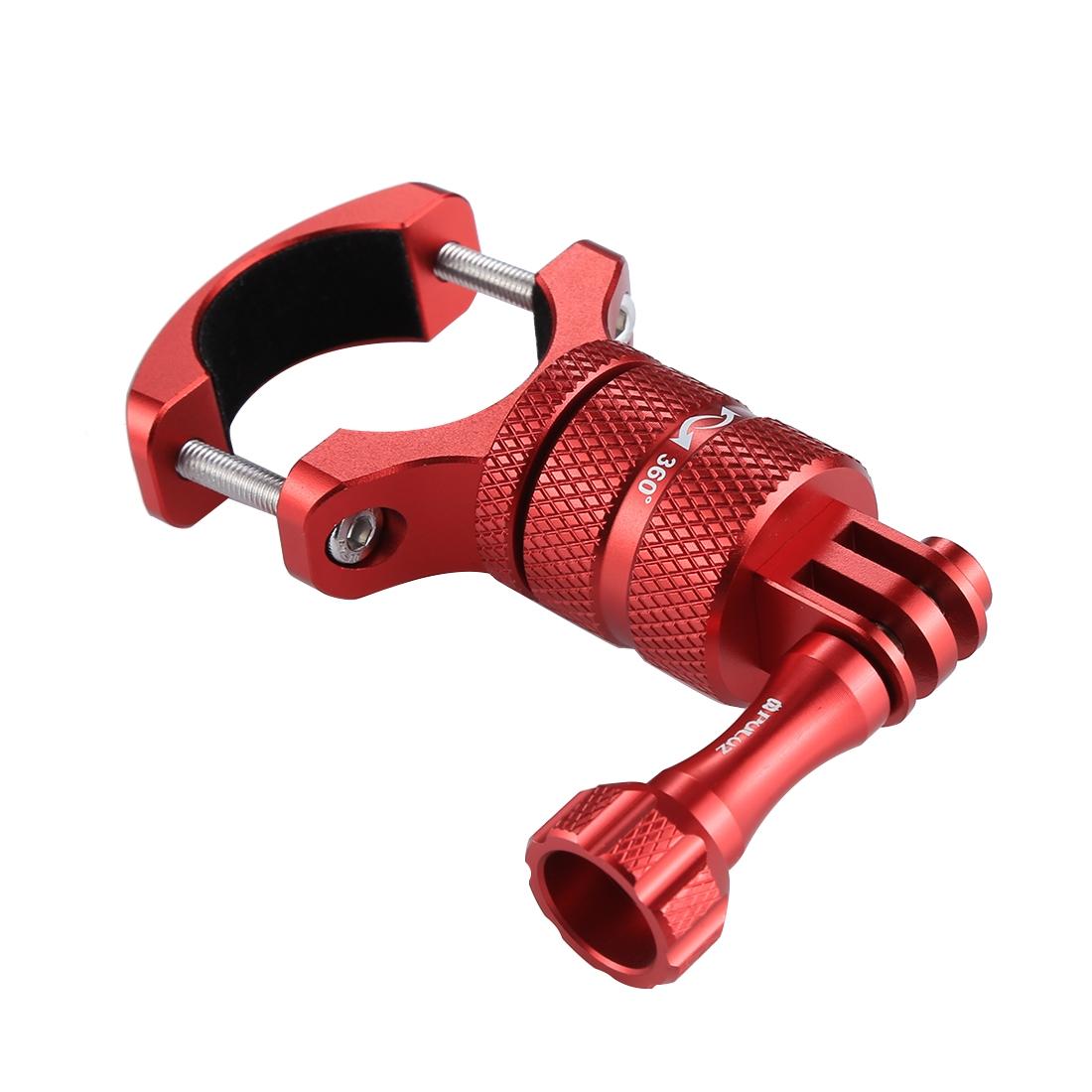 PULUZ-360-Degree-Rotation-Bike-Aluminum-Handlebar-Adapter-Mount-with-Screw-for-GoPro,-Insta360,-DJI-and-Other-Action-Cameras(Red)