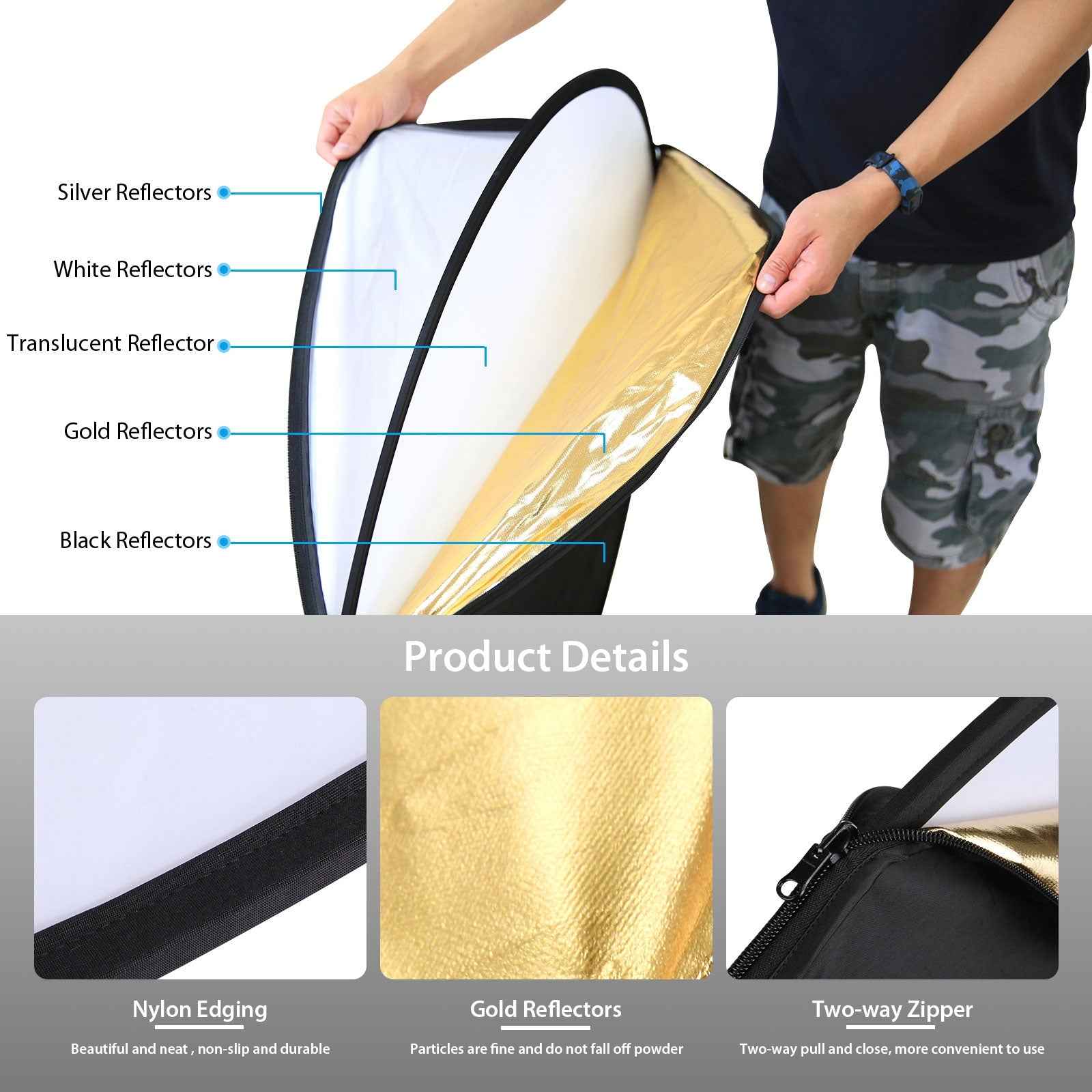 PULUZ-80cm-5-in-1-(Silver-/-Translucent-/-Gold-/-White-/-Black)-Folding-Photo-Studio-Reflector-Board